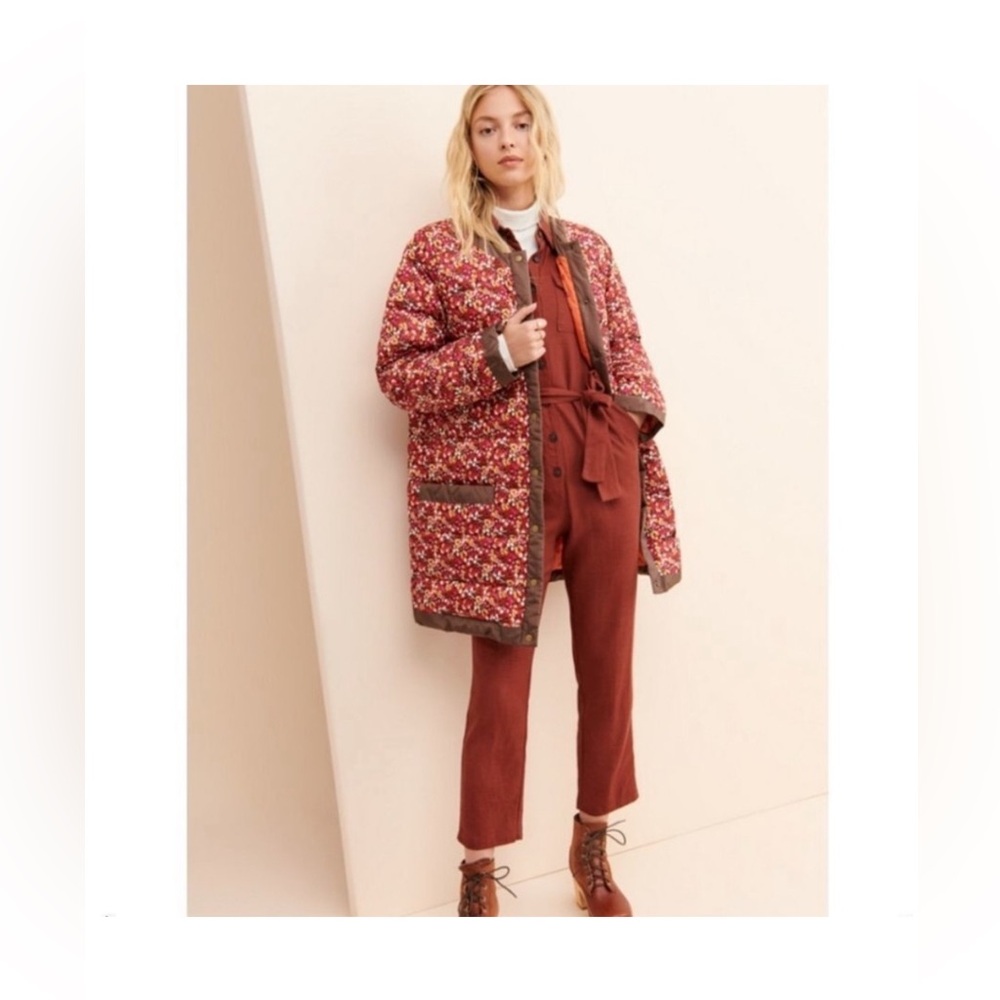 Anna Sui x Anthropologie Pop-Pourrri Orange Floral Down Coat